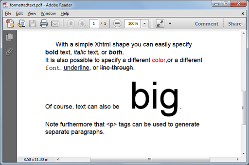 Add Html Text To PDF