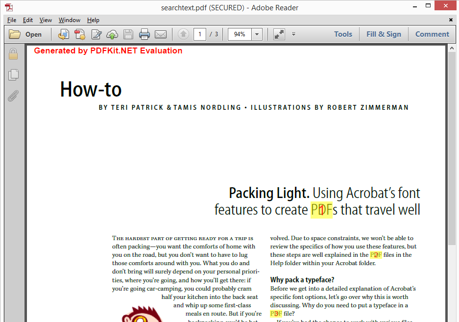 Search Text In Pdf Using C Sharp
